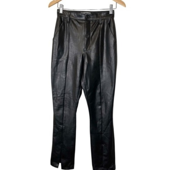 NEW! ABERCROMBIE The Skinny Ultra High Rise BLACK‎ Vegan Leather Pant, Size 4 - Picture 4 of 12